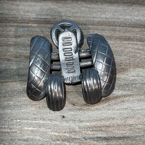 Ultra craft brooch woman’s large tractor farm life pewter look vintage signed